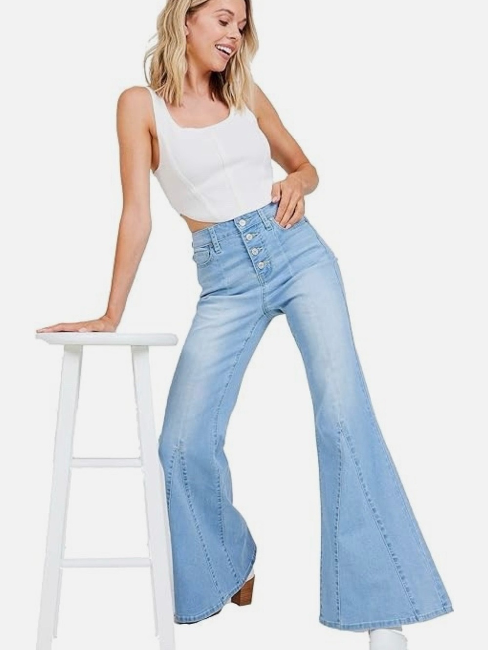 Altar'd State Janice High-Rise Fit and Flare Jeans